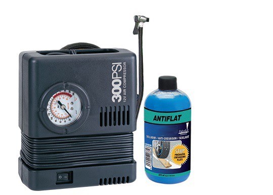SUMEX Kit de Reparación de Pinchazos para Coche Arregla y Repara Neumáticos  Compresor de Aire de 180w con Conector 12V y 450ml Líquido Sellante :  : Coche y moto